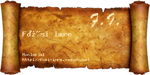 Füsi Imre névjegykártya
